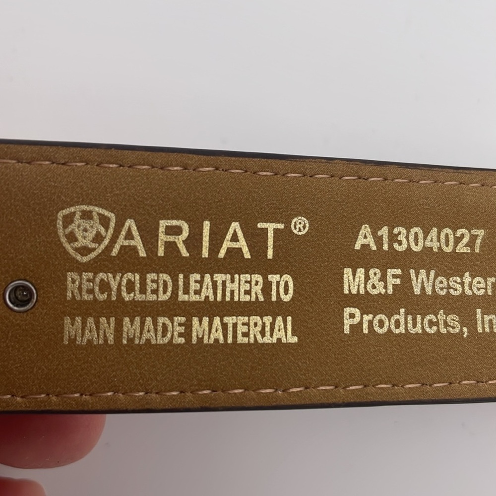 Ariat Brown and Silver Floral Belt - Picture 3 of 7
